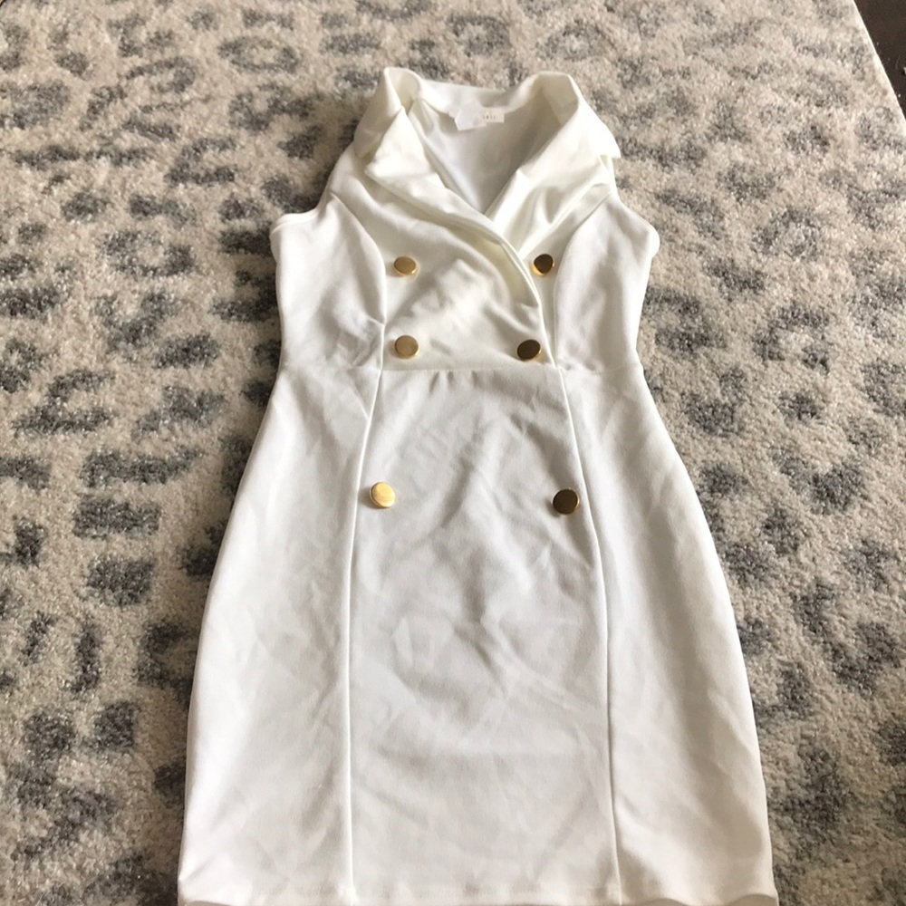 White Mini Secretary Dress